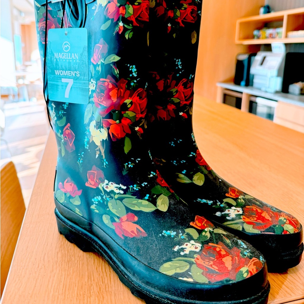 Floral-print Rain Boots NWT